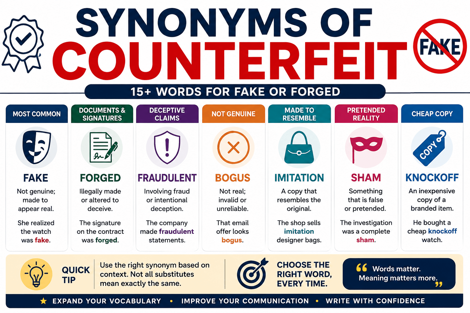 synonyms of counterfeit