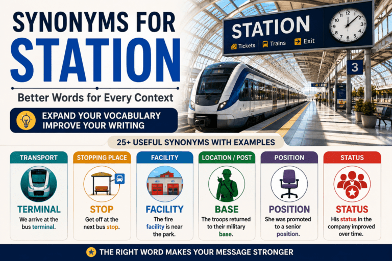 synonyms for station